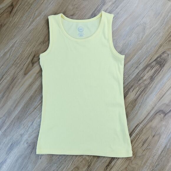 💜Wonder Nation Yellow Ribbed Sleeveless Top Girl's XLarge - Picture 1 of 8